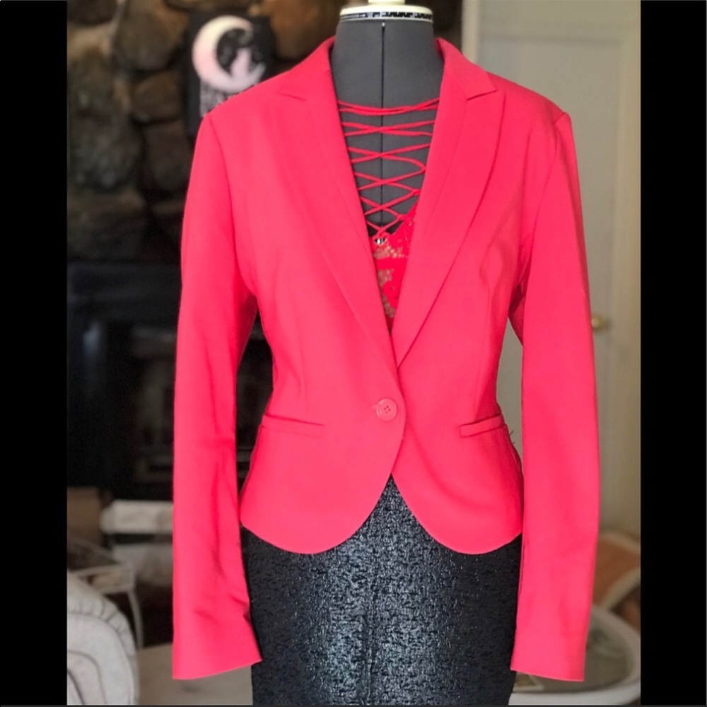 Express Hot Pink Structured Blazer